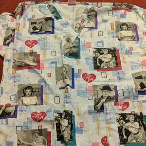 I Love Lucy Scrub Top
